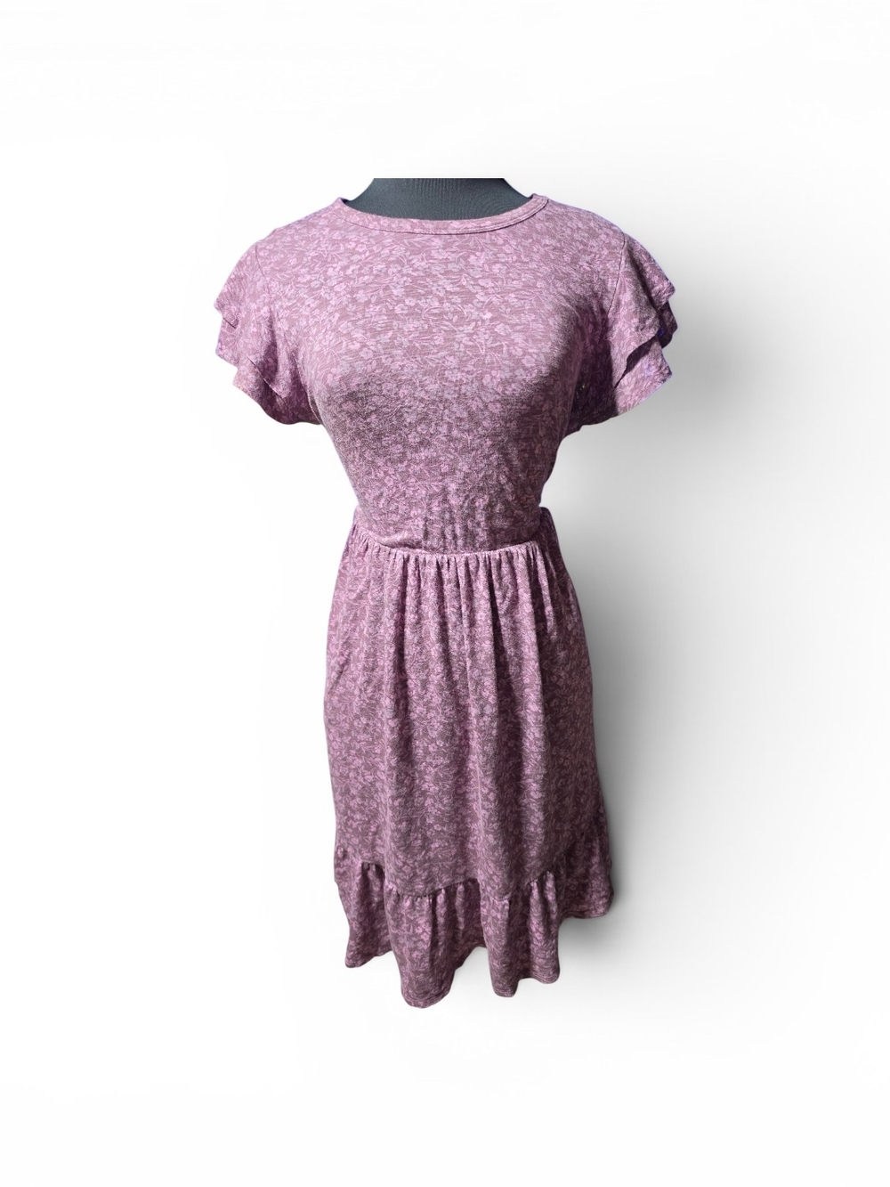 torrid Mauve Floral Flutter-Sleeve Midi Dress SZ 0(10/12) NWOT